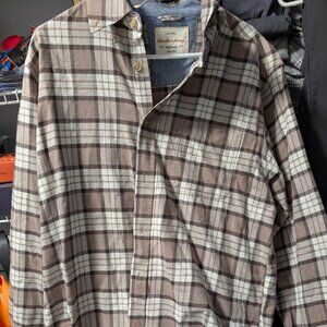 Original Weatherproof Vintage Men's Flannel Medium Brown/Cream Lg